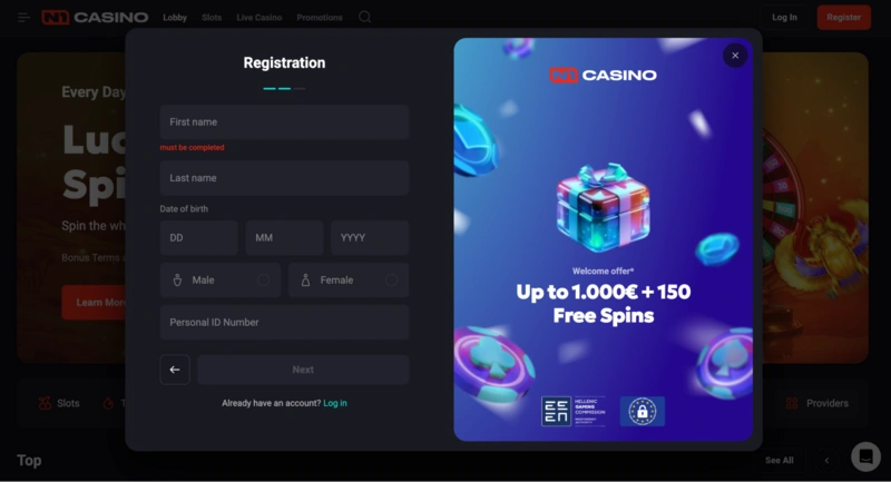 N1 Casino Signup